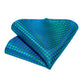 "Cravate pour homme en soie de designer paisley bleu sarcelle DiBanGu"