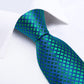 "Cravate pour homme en soie de designer paisley bleu sarcelle DiBanGu"