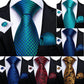 "Cravate pour homme en soie de designer paisley bleu sarcelle DiBanGu"