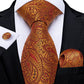 "Cravate pour homme en soie de designer paisley bleu sarcelle DiBanGu" MJ-0976