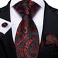 "Cravate pour homme en soie de designer paisley bleu sarcelle DiBanGu" MJ-7451