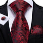 "Cravate pour homme en soie de designer paisley bleu sarcelle DiBanGu" MJ-0314