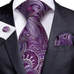 "Cravate pour homme en soie de designer paisley bleu sarcelle DiBanGu" MJ-1493
