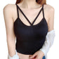 "Crop top sexy pour femme avec bretelles croisées et cou en V sans bretelles"
