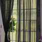 "Curtains modernes en tulle transparent pour salon et chambre - AOMshop" Black 100×200cm