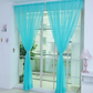 "Curtains modernes en tulle transparent pour salon et chambre - AOMshop" Peacock blue 100×200cm