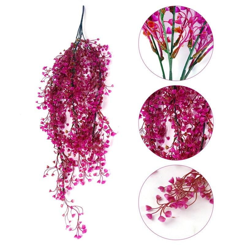 Décoration de jardin - Guirlande de fleurs artificielles en soie de 80cm