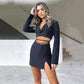 "Ensemble Blazer et Jupe Courte pour Femme"
