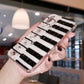 Étui à chaîne en cristal pour Samsung Galaxy avec motif de piano noir et blanc