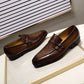 FELIX CHU Chaussures Hommes Casual Business - Mocassins en Cuir Véritable avec Double Boucle