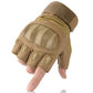 "Gants tactiques en cuir avec écran tactile - Pour activités de plein air" A18Half Finger Brown