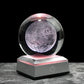Globe de neige en verre, modèle miniature de système solaire gravé au laser S Cube LED Base