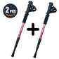 Bâton de Marche Réglable Anti-choc Ultra-léger | AOMshop 2 Pcs Red Style1