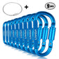 Lixada 1/9 PCS D-Ring Locking Carabiner Clip Set - Matériel de Camping et d'Escalade - AOMshop 9 PCS Blue