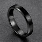 Homme Bague Céramique Noire 8mm/6mm/4mm 4mm