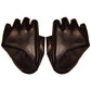 "Jumper girl goth punk JK: Gants en cuir à demi-doigts et demi-paume - AOMshop"