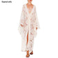 Kimono Long Blanc avec Broderies