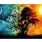 Kit de peinture diamant "Arbre des quatre saisons" - Broderie diamant 5D Yellow