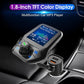 Kit mains libres pour voiture avec écran couleur de 1,8 pouces compatible Bluetooth 3 ports USB QC3.0 chargeur de voiture transmetteur FM lecteur de musique MP3 pour voiture