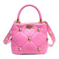 "Sac carré en bandoulière à motif losange riveté AOMshop - petit et pratique" Pink
