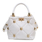 "Sac carré en bandoulière à motif losange riveté AOMshop - petit et pratique" White