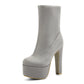 Les bottes à plateforme extrême Gdgydh Fashion pour femmes avec fermeture éclair - AOMshop gray shoes