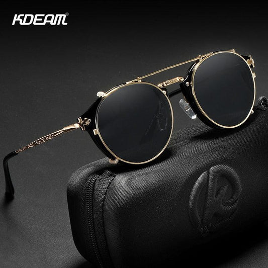 Lunettes de soleil clip-on rétro