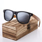 Lunettes de soleil en bois de zèbre polarisées pour hommes avec étui Silver WoodBox Polarized