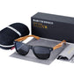 Lunettes de soleil en bois de zèbre polarisées pour hommes avec étui Black EVABox Polarized