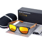 Lunettes de soleil en bois de zèbre polarisées pour hommes avec étui Orange EVABox Polarized
