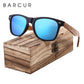 Lunettes de soleil en bois de zèbre polarisées pour hommes avec étui