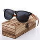 Lunettes de soleil en bois de zèbre polarisées pour hommes avec étui Black WoodBox Polarized