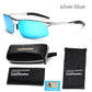 Lunettes de soleil polarisées pour homme en aluminium-magnésium silver blue