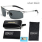 Lunettes de soleil polarisées pour homme en aluminium-magnésium silver black