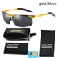 Lunettes de soleil polarisées pour homme en aluminium-magnésium gold black