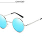 Lunettes de soleil rondes polarisées de marque TUZENGYONG pour hommes et femmes T810 C3 Blue lens TUZENGYONG