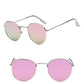 Lunettes de soleil rondes rétro SilverPink Free Bag and Cloth