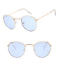 Lunettes de soleil rondes rétro GoldOceanBlue Free Bag and Cloth