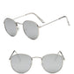 Lunettes de soleil rondes rétro SilverSilver Free Bag and Cloth