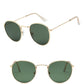 Lunettes de soleil rondes rétro GoldDeepGreen Free Bag and Cloth