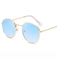 Lunettes de soleil rondes rétro GoldDoubleBlue Free Bag and Cloth