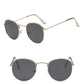 Lunettes de soleil rondes rétro GoldGray Free Bag and Cloth