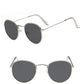 Lunettes de soleil rondes rétro SilverGray Free Bag and Cloth