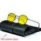 Lunettes rondes rétro pour hommes et femmes BlackYellow Free Bag and Cloth