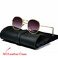 Lunettes rondes rétro pour hommes et femmes GoldDoubleGray Free Bag and Cloth