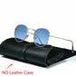 Lunettes rondes rétro pour hommes et femmes GoldOceanBlue Free Bag and Cloth