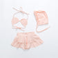 "Maillot de Bain Fille 2021 | Bikini Enfant avec Volants et Dentelle | AOMshop"