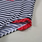 "Maillot de bain une pièce rayé pour enfant - volants bleu foncé"