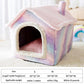 "Maison de lit pliable pour animaux de compagnie - Chien, Chat, Chiot" pink star