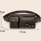 Men's Belt Bag Classic Solid Color PU Leather Waist Bag Outdoor Leisure Travel Fanny Pack Purse